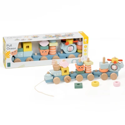 CLASSIC WORLD Montessori Kolejka Ocean Drewniana Układanka | Pan Piksel