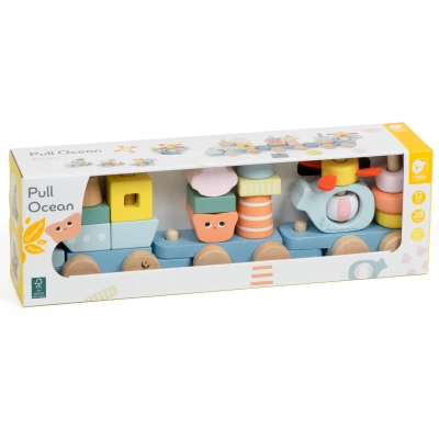 CLASSIC WORLD Montessori Kolejka Ocean Drewniana Układanka | Pan Piksel