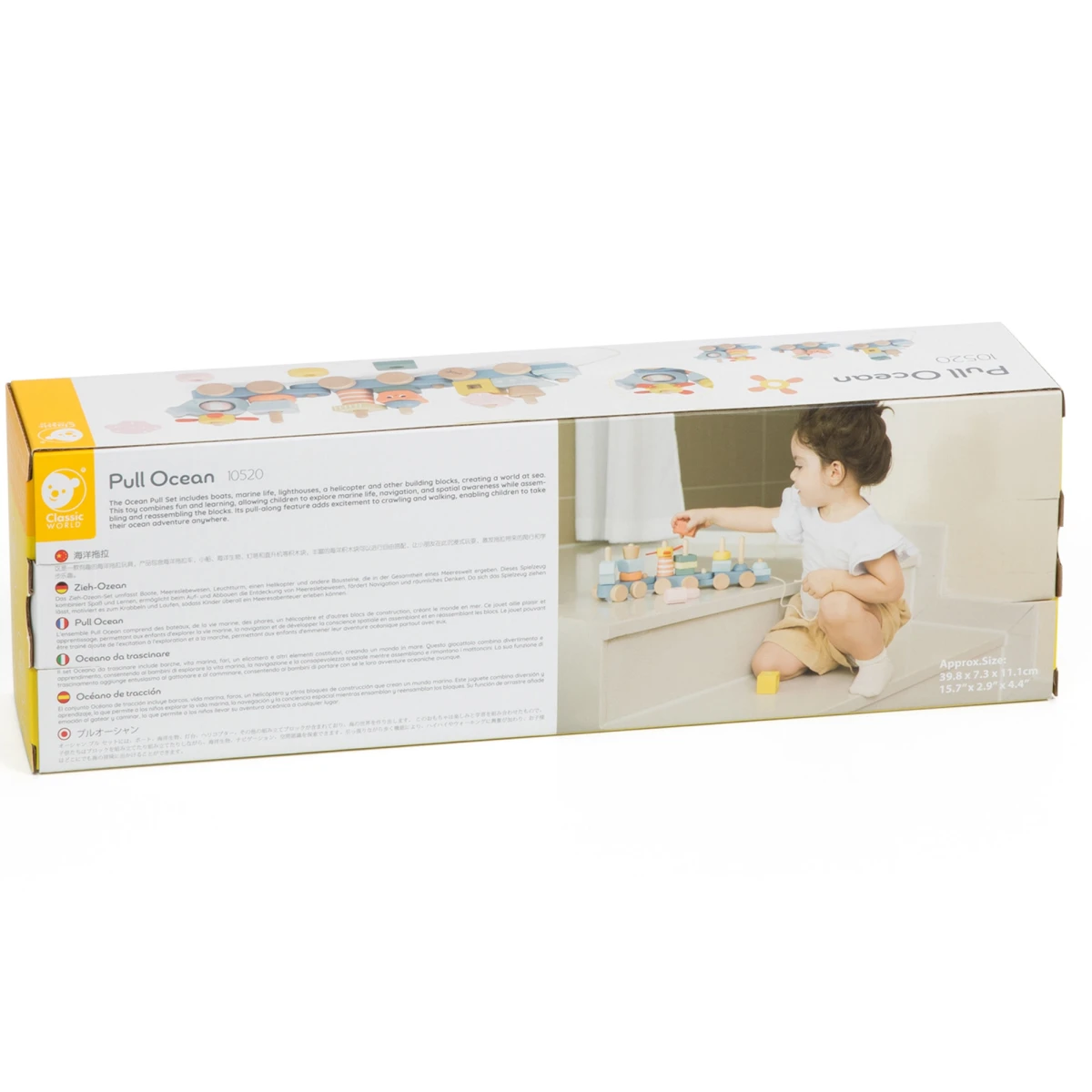 CLASSIC WORLD Montessori Kolejka Ocean Drewniana Układanka | Pan Piksel