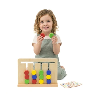 VIGA Gra Logiczna Odwzoruj Kolory i Figury Montessori | Pan Piksel