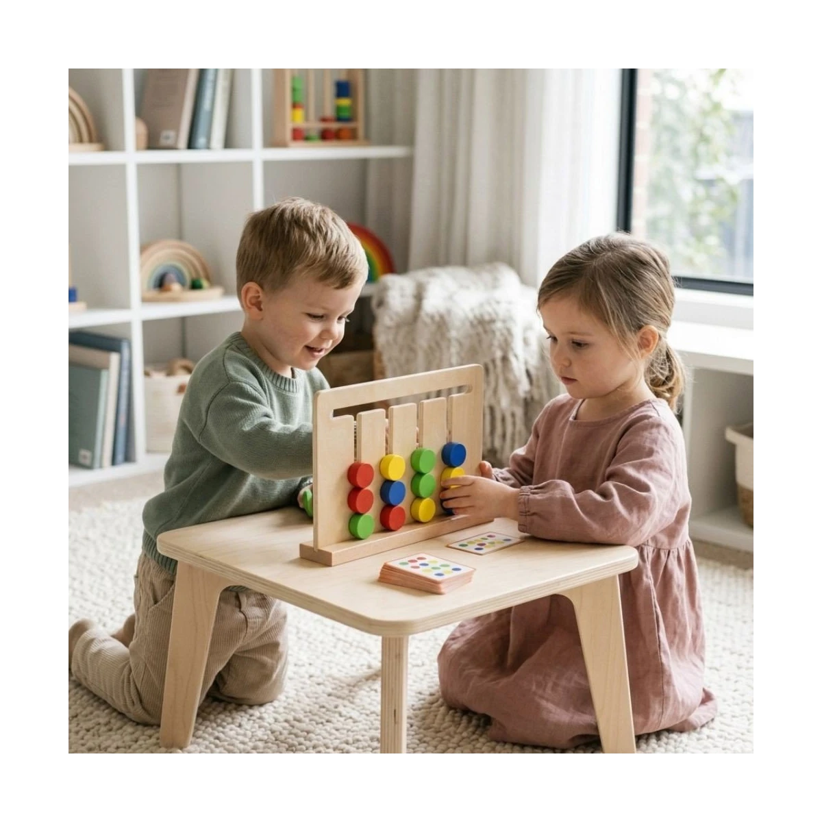 VIGA Gra Logiczna Odwzoruj Kolory i Figury Montessori | Pan Piksel