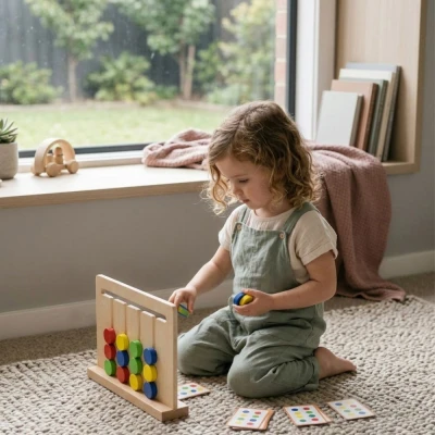 VIGA Gra Logiczna Odwzoruj Kolory i Figury Montessori | Pan Piksel