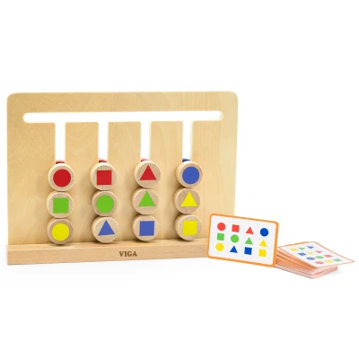 VIGA Gra Logiczna Odwzoruj Kolory i Figury Montessori | Pan Piksel