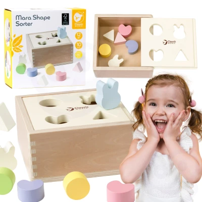 CLASSIC WORLD Układanie Kształtów Sorter Drewniany dla Dzieci 10 el. | Pan Piksel