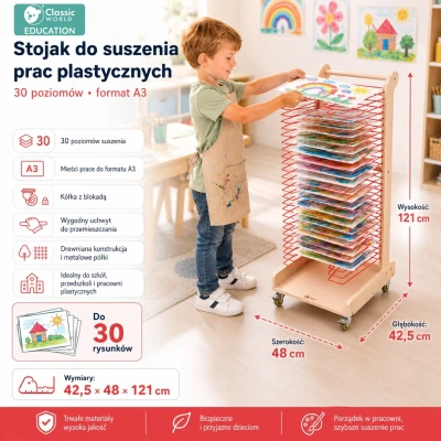 Stojak do suszenia prac EDU Classic World | Pan Piksel