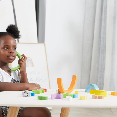 VIGA Drewniana Tęcza Układanka Klocki Kreatywne Montessori | Pan Piksel