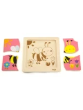 VIGA Poręczne Drewniane Puzzle Pszczoła | Pan Piksel