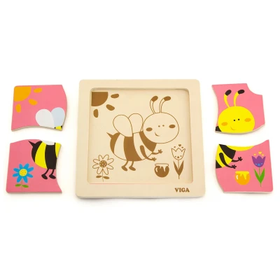 VIGA Poręczne Drewniane Puzzle Pszczoła | Pan Piksel