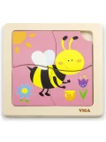 VIGA Poręczne Drewniane Puzzle Pszczoła | Pan Piksel