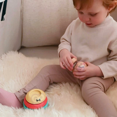 TOOKY TOY Drewniana Układanka Piramidka Kształty Miś 11 el. | Pan Piksel