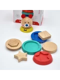 TOOKY TOY Drewniana Układanka Piramidka Kształty Miś 11 el. | Pan Piksel