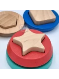 TOOKY TOY Drewniana Układanka Piramidka Kształty Miś 11 el. | Pan Piksel