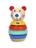 TOOKY TOY Drewniana Układanka Piramidka Kształty Miś 11 el. | Pan Piksel