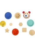 TOOKY TOY Drewniana Układanka Piramidka Kształty Miś 11 el. | Pan Piksel