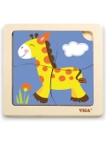 VIGA Poręczne Drewniane Puzzle Żyrafa | Pan Piksel