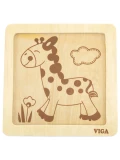 VIGA Poręczne Drewniane Puzzle Żyrafa | Pan Piksel