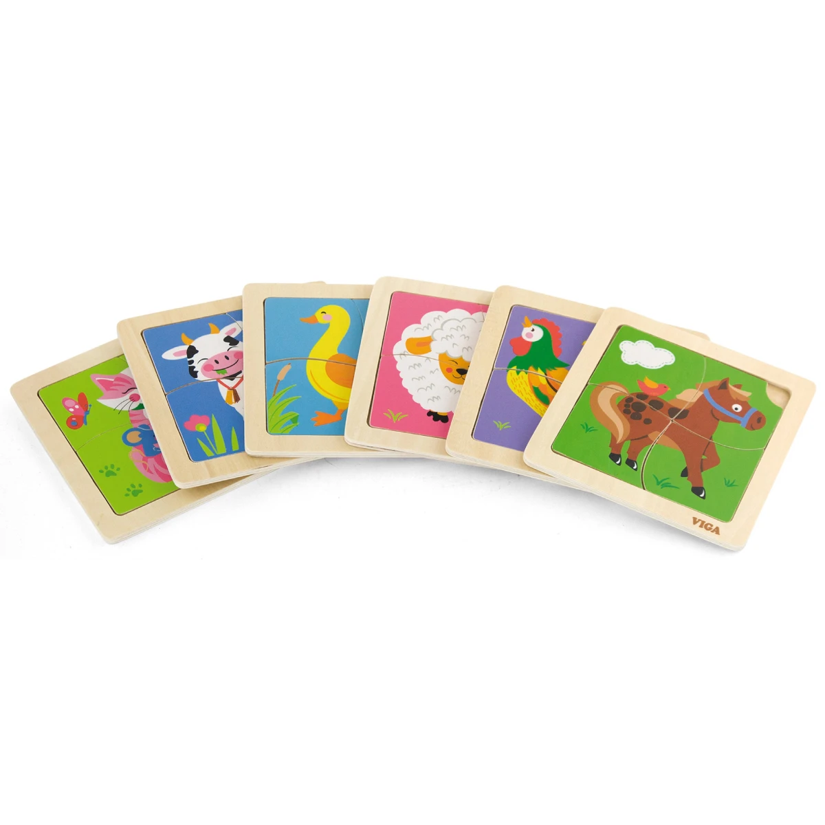VIGA Poręczne Drewniane Puzzle Żyrafa | Pan Piksel