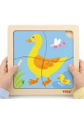 VIGA Poręczne Drewniane Puzzle Kaczuszka | Pan Piksel