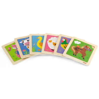 VIGA Poręczne Drewniane Puzzle Kaczuszka | Pan Piksel