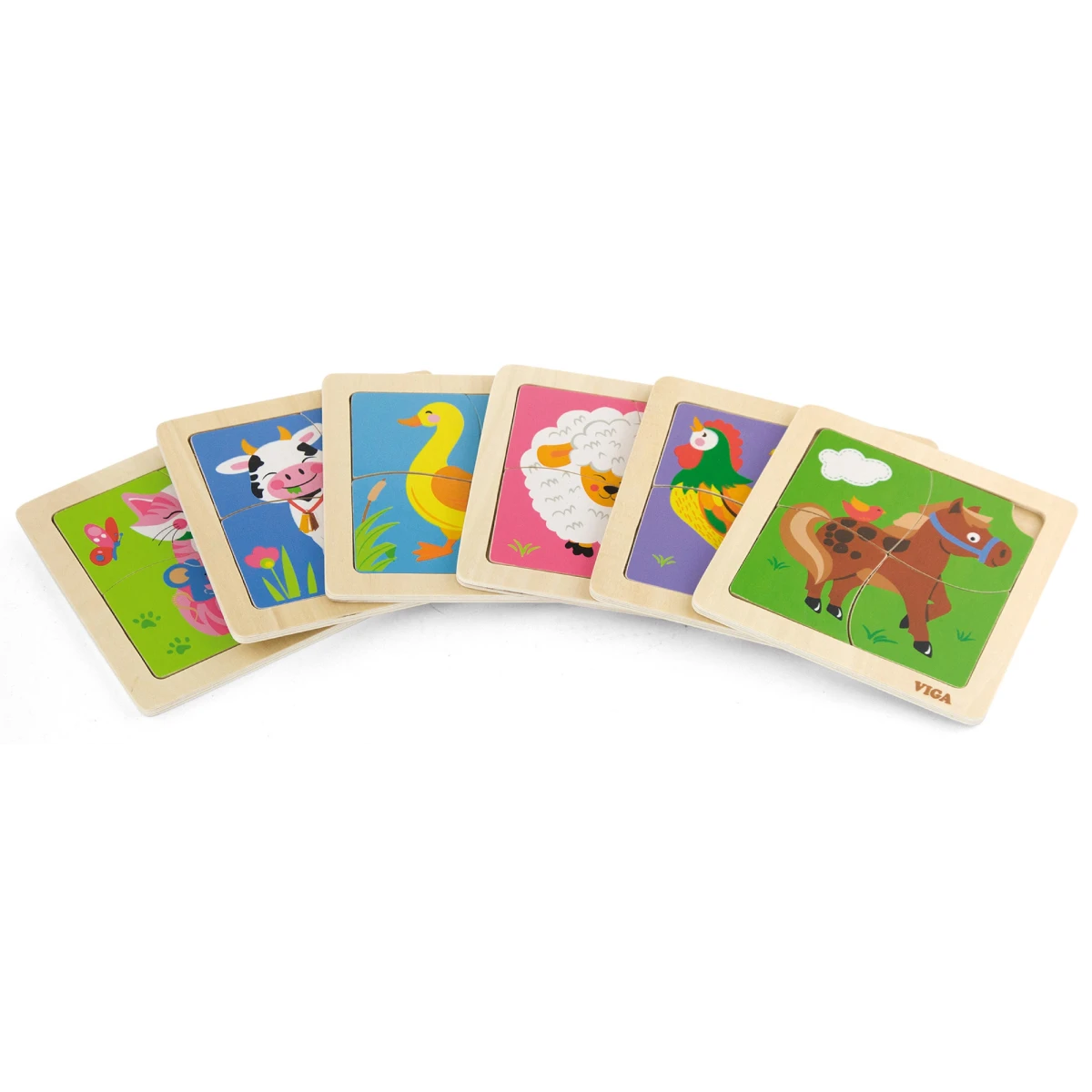 VIGA Poręczne Drewniane Puzzle Kaczuszka | Pan Piksel