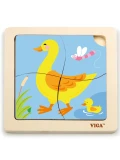 VIGA Poręczne Drewniane Puzzle Kaczuszka | Pan Piksel