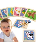 VIGA Poręczne Drewniane Puzzle Krówka | Pan Piksel