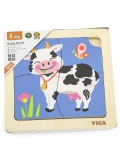 VIGA Poręczne Drewniane Puzzle Krówka | Pan Piksel