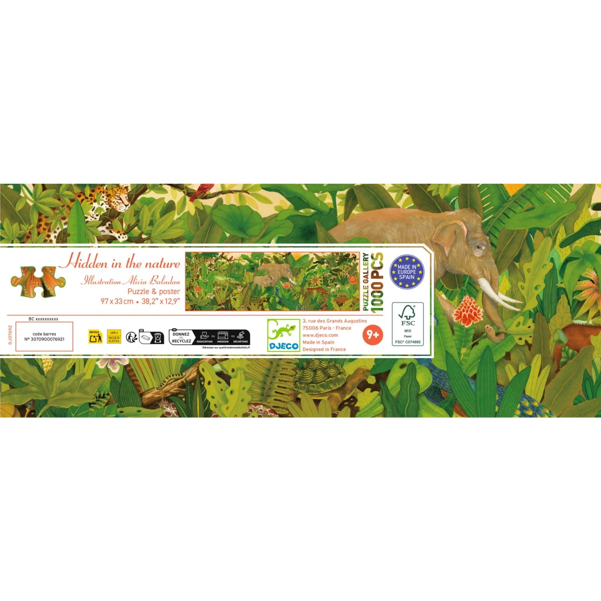 DJECO Puzzle gallery UKRYTE W NATURZE 1000 elem.