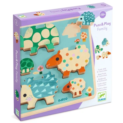 DJECO Układanka drewniana PUZZ & PLAY RODZINKA