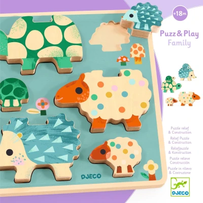 DJECO Układanka drewniana PUZZ & PLAY RODZINKA