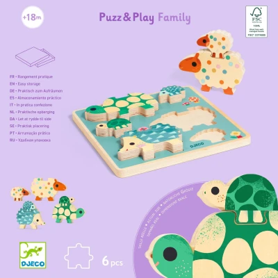 DJECO Układanka drewniana PUZZ & PLAY RODZINKA