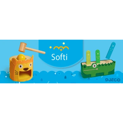 DJECO Zabawka wczesnorozwojowa drewno+filc SOFTIPOP