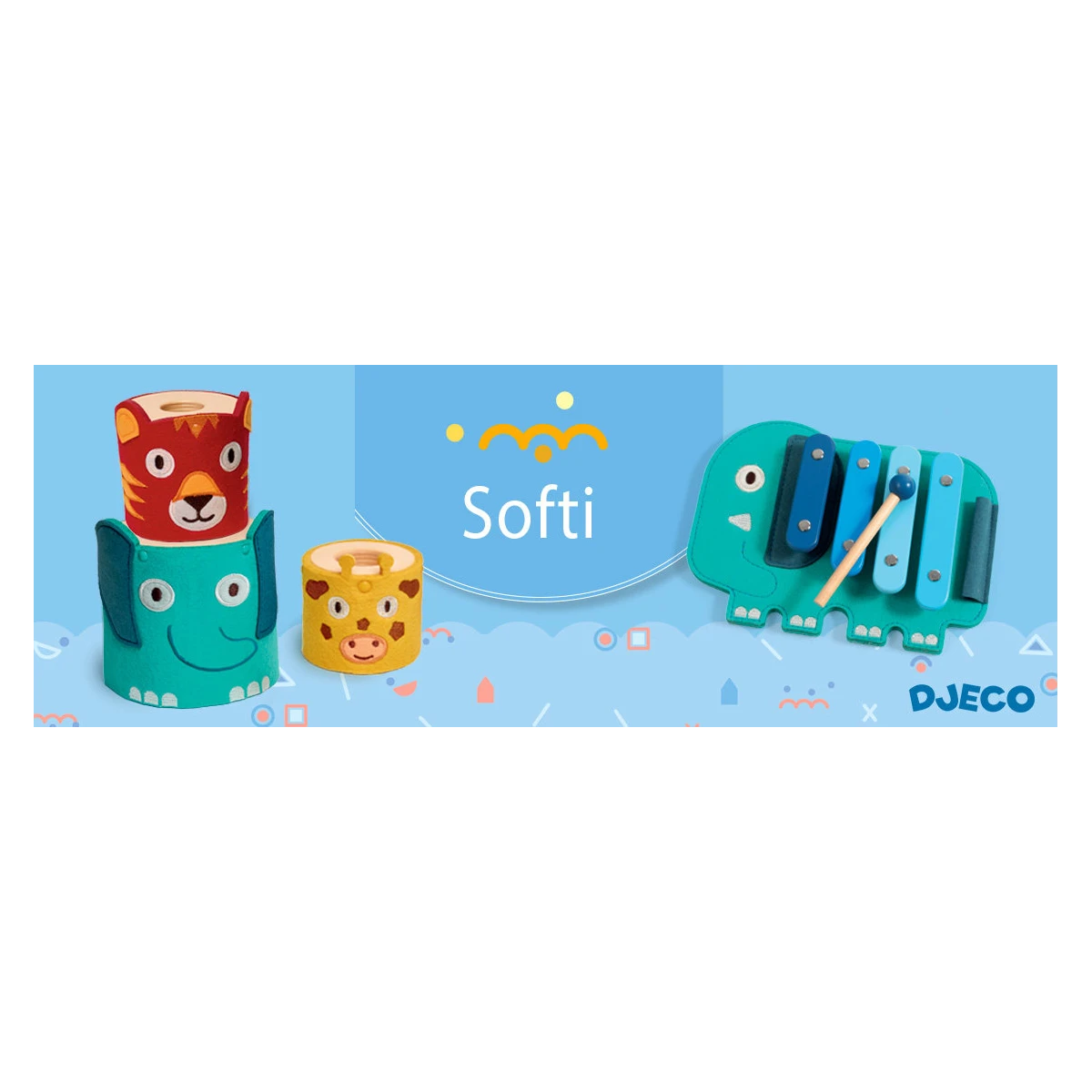DJECO Układanka drewno+filc SOFTITAP