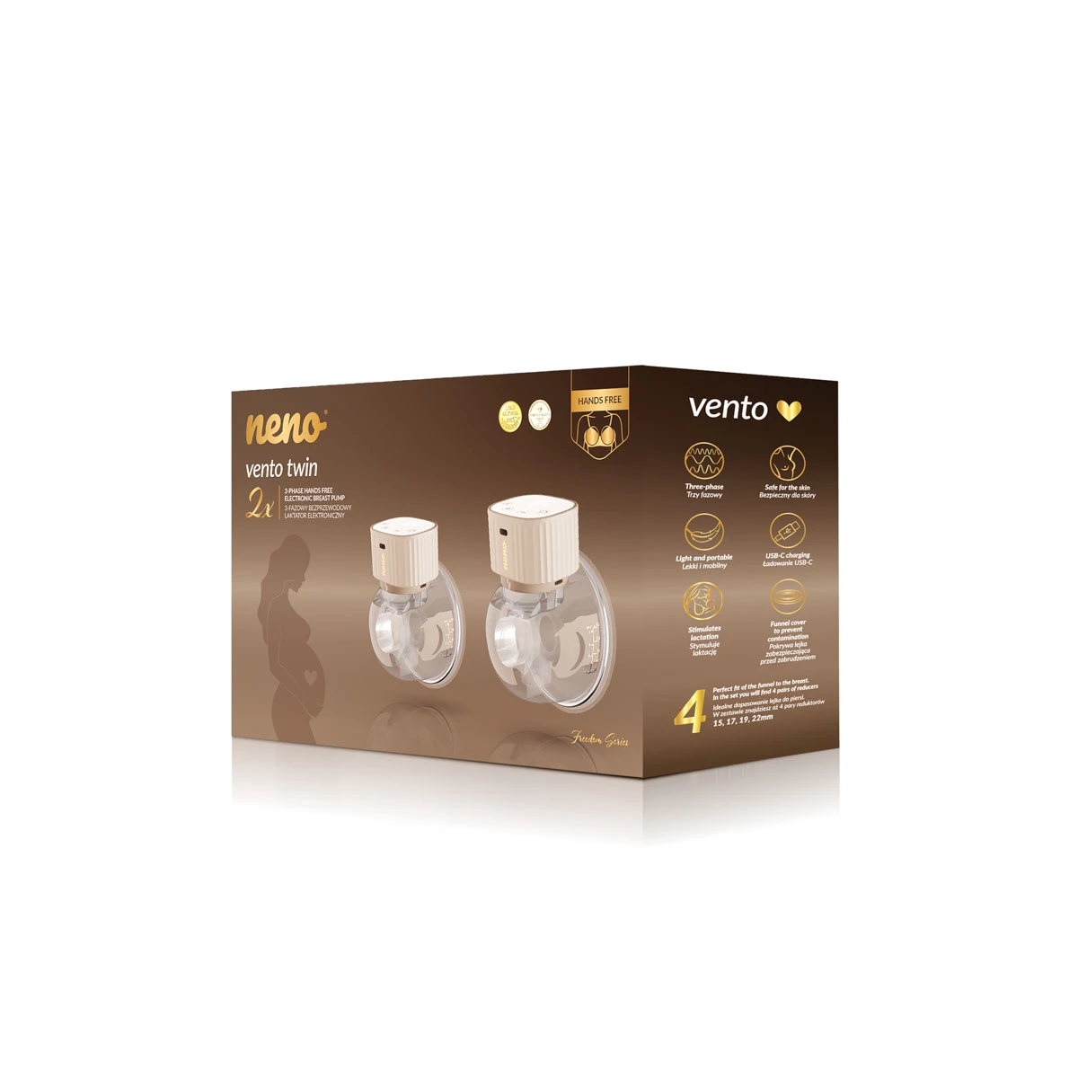 NENO VENTO TWIN 3-fazowy bezprzewodowy laktator elektroniczny