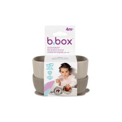 B.BOX Miseczki dla dzieci 2 szt. + 1 silikonowa przyssawka Latte