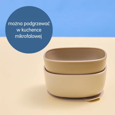 B.BOX Miseczki dla dzieci 2 szt. + 1 silikonowa przyssawka Latte