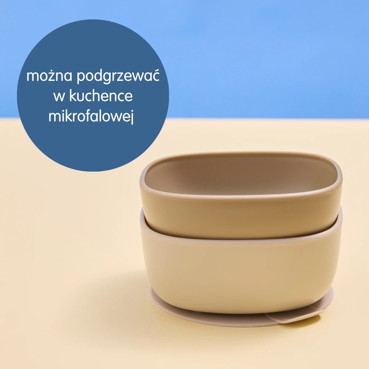 B.BOX Miseczki dla dzieci 2 szt. + 1 silikonowa przyssawka Latte