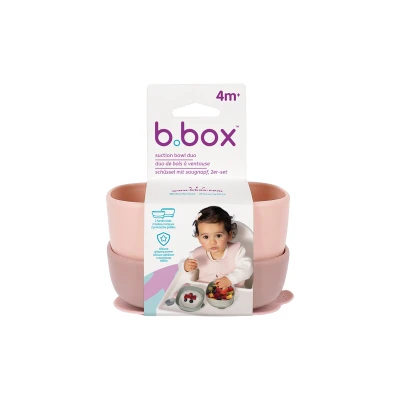 B.BOX Miseczki dla dzieci 2 szt. + 1 silikonowa przyssawka Blush