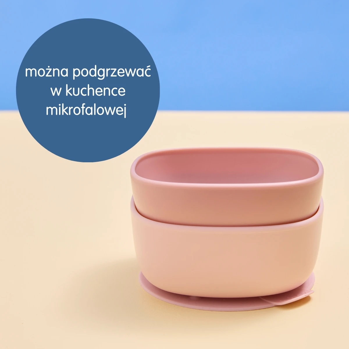 B.BOX Miseczki dla dzieci 2 szt. + 1 silikonowa przyssawka Blush