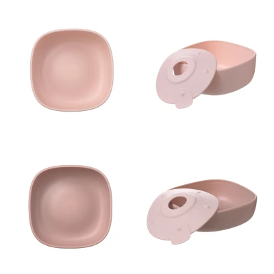 B.BOX Miseczki dla dzieci 2 szt. + 1 silikonowa przyssawka Blush