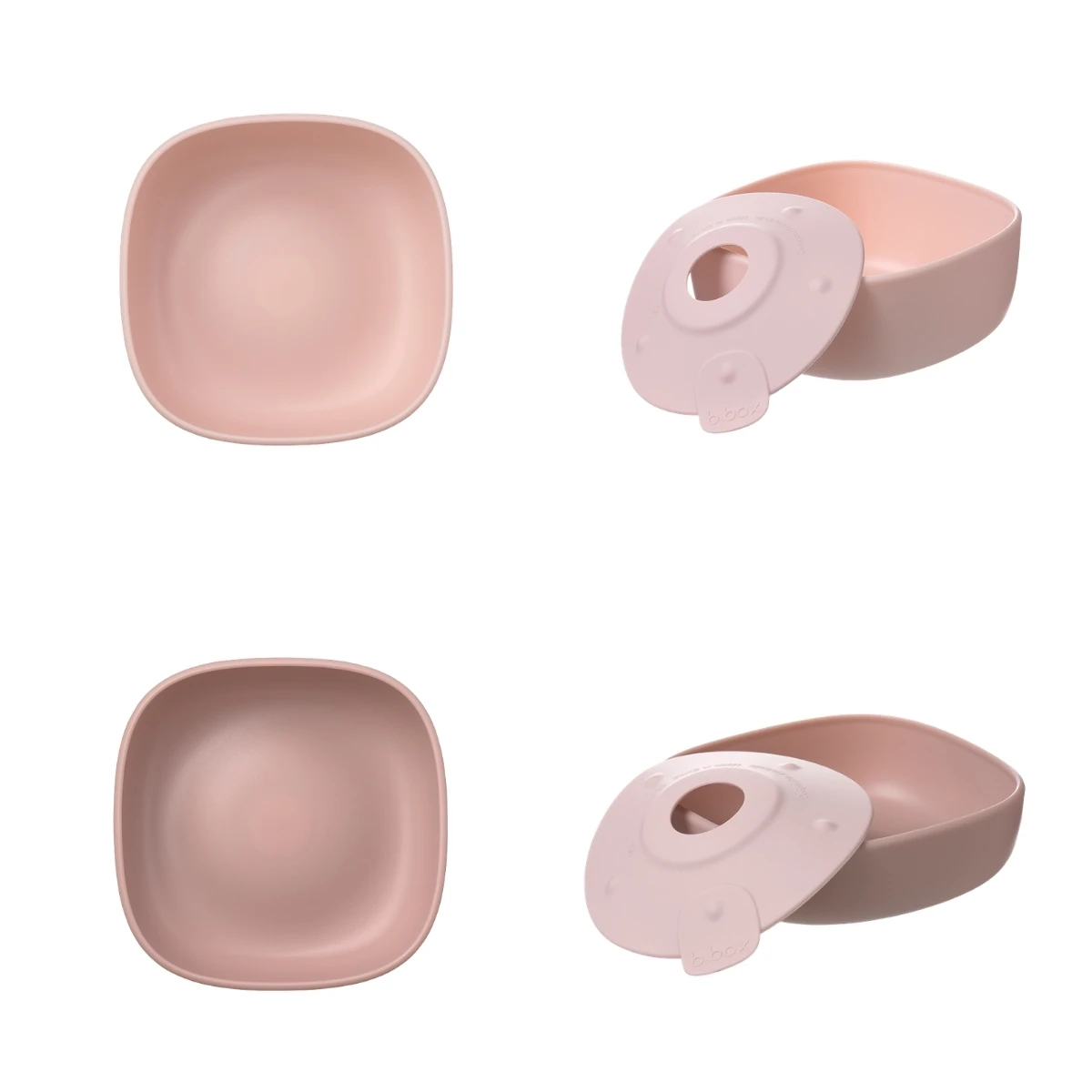 B.BOX Miseczki dla dzieci 2 szt. + 1 silikonowa przyssawka Blush