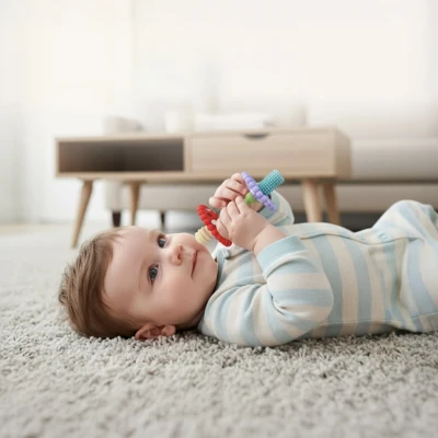 RAZBABY Gryzak silikonowy dla niemowląt Różdżka wielokolorowy