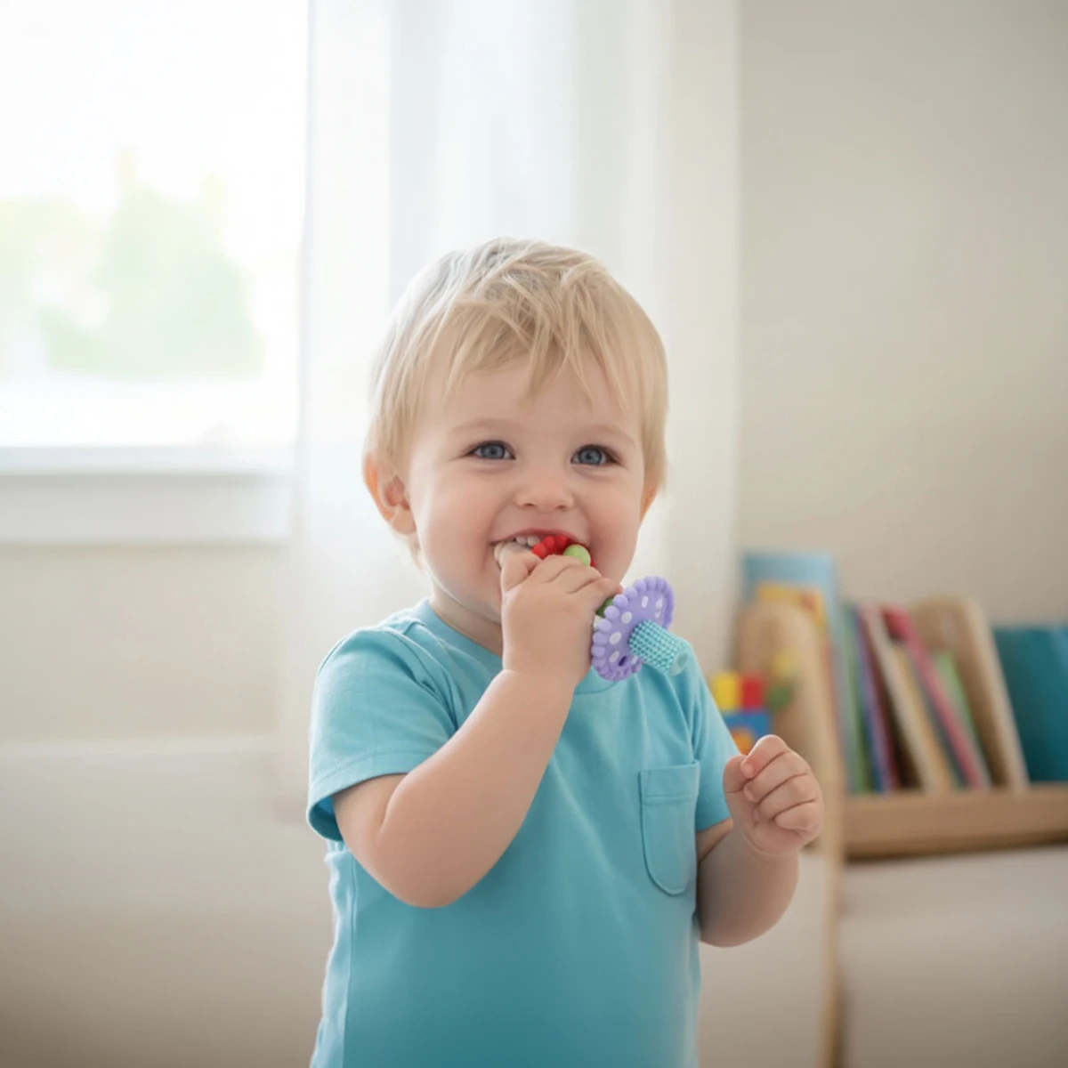 RAZBABY Gryzak silikonowy dla niemowląt Różdżka wielokolorowy