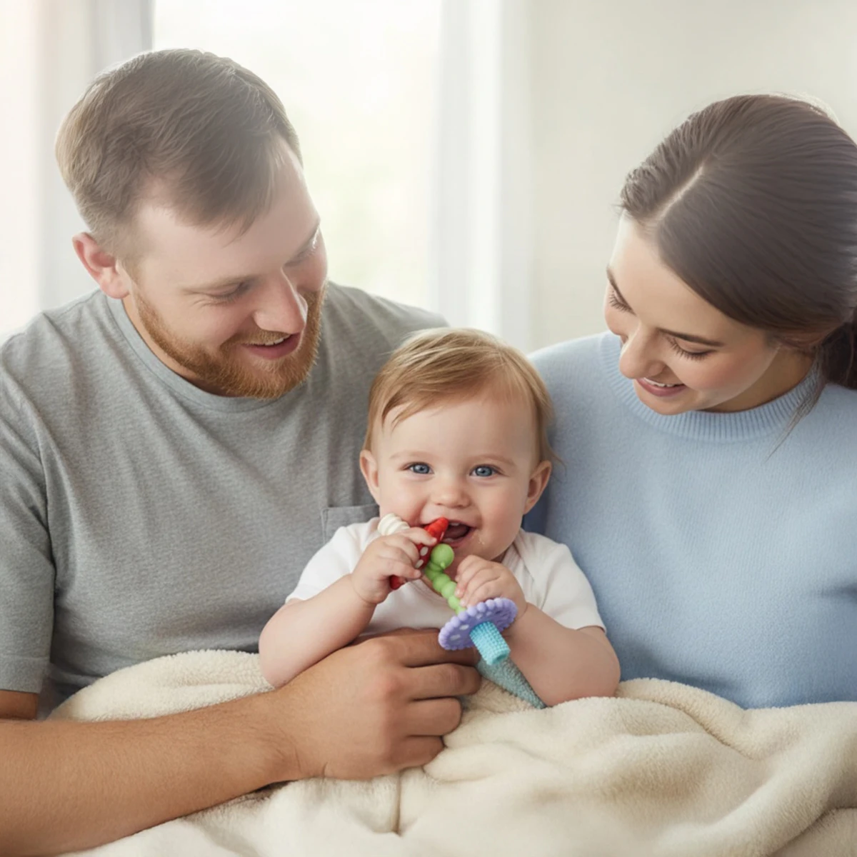 RAZBABY Gryzak silikonowy dla niemowląt Różdżka wielokolorowy