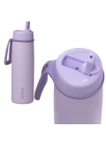 B.BOX Zestaw Hydro Team butelka termiczna 690 ml Lilac Love + butelka na wodę ze słomką tritanowa 450 ml Lilac Pop b.box