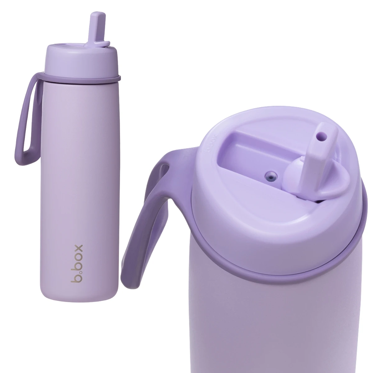 B.BOX Zestaw Hydro Team butelka termiczna 690 ml Lilac Love + butelka na wodę ze słomką tritanowa 450 ml Lilac Pop b.box