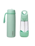 B.BOX Zestaw Hydro Team butelka termiczna 690 ml Spearmint + butelka na wodę ze słomką tritanowa 450 ml Spearmint b.box