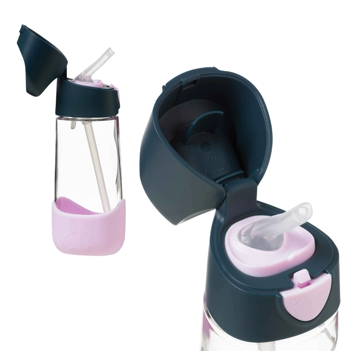 B.BOX Zestaw Hydro Team butelka termiczna 690 ml Midnight + butelka na wodę ze słomką tritanowa 450 ml Indigo Rose b.box