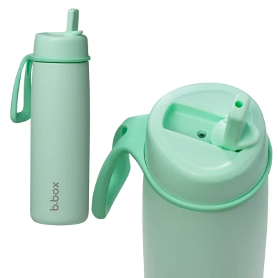 B.BOX Zestaw Hydro Team butelka termiczna 690 ml Spearmint + butelka na wodę ze słomką tritanowa 450 ml Spearmint b.box