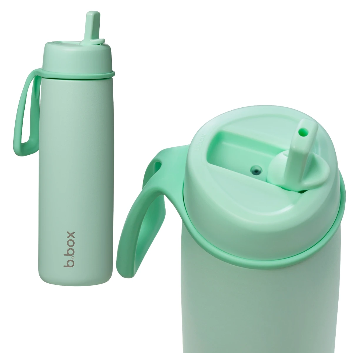 B.BOX Zestaw Hydro Team butelka termiczna 690 ml Spearmint + butelka na wodę ze słomką tritanowa 450 ml Spearmint b.box